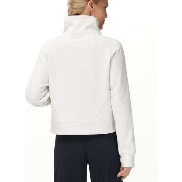 Womens Half-Zip Fleece Pullover Small Stand Collar Pockets Casual Warm - Picture 2 of 7